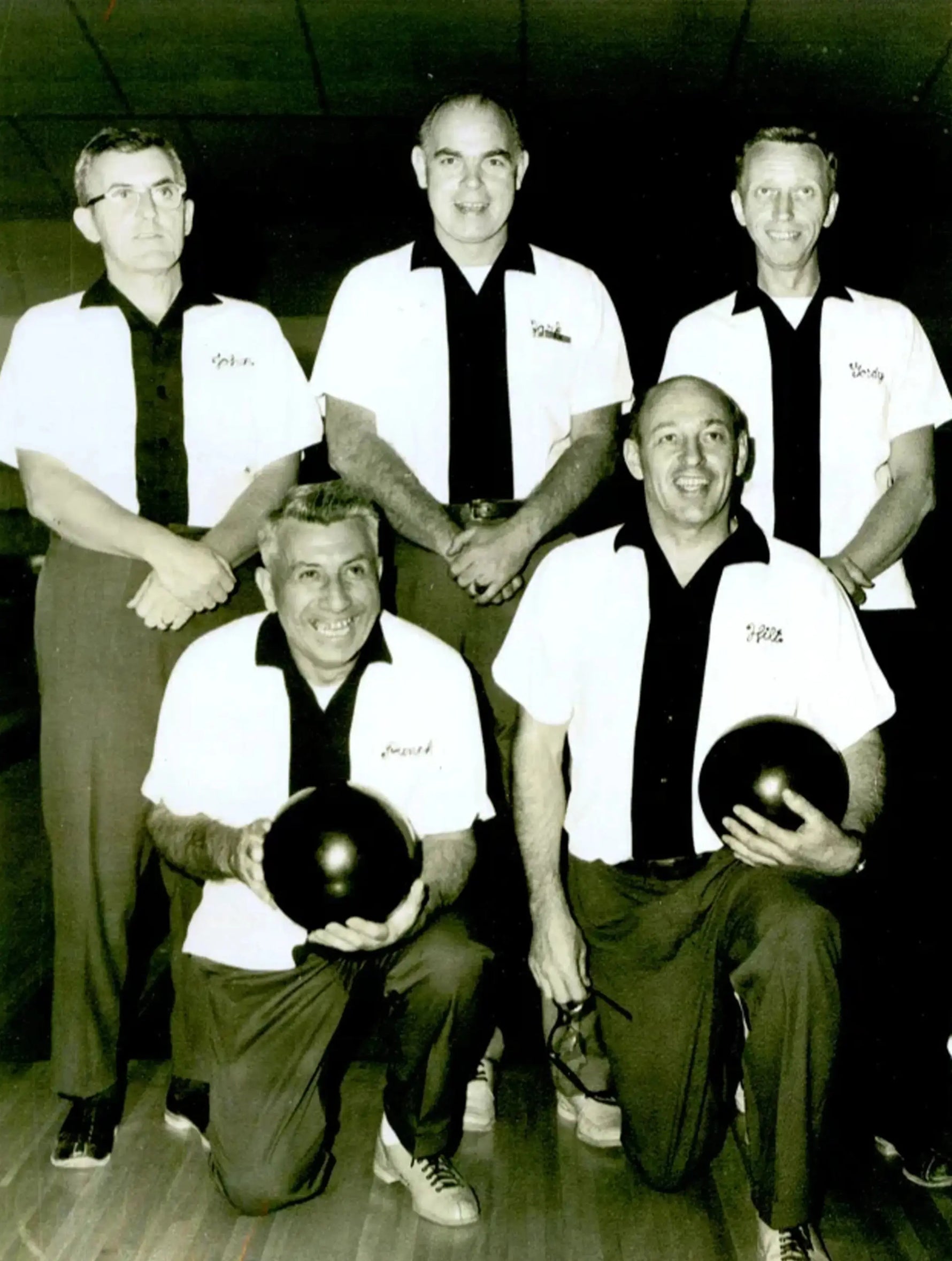 1950's Men's Bowling League at Hi-Roc Lanes, Saratoga County, New York.