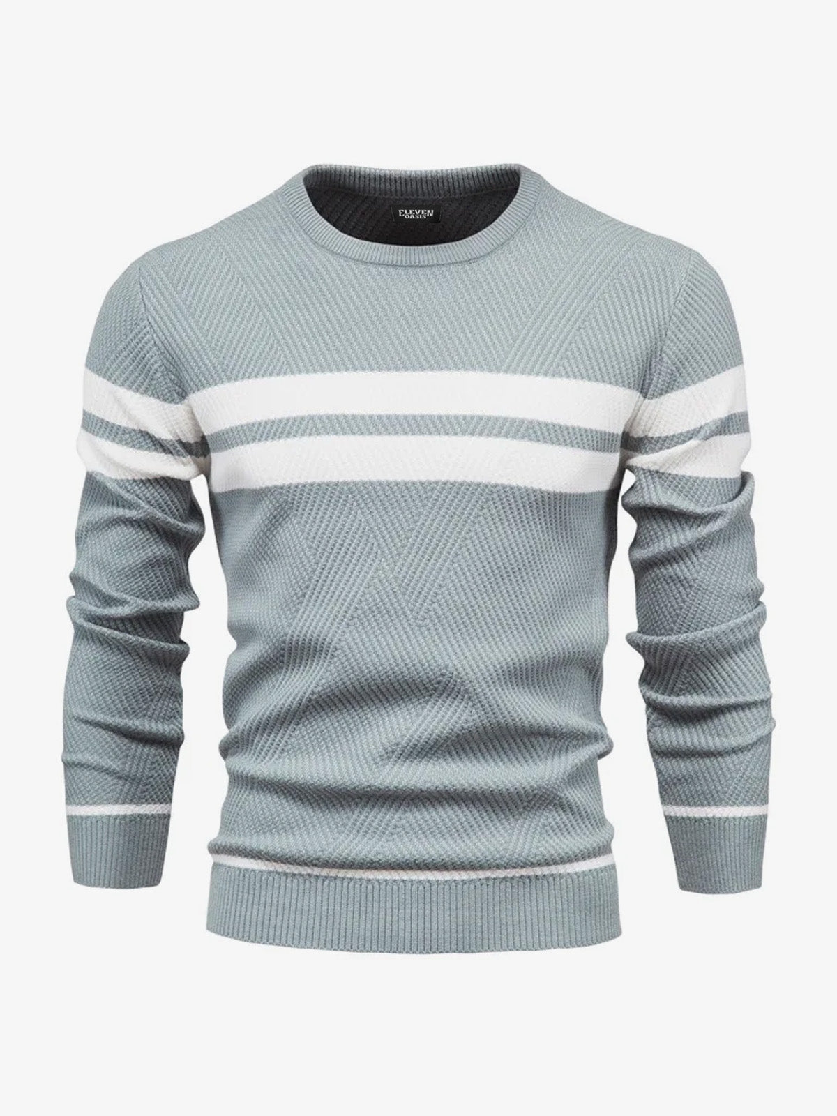Men's Slim Stripe Knit Sweater Eleven Oasis