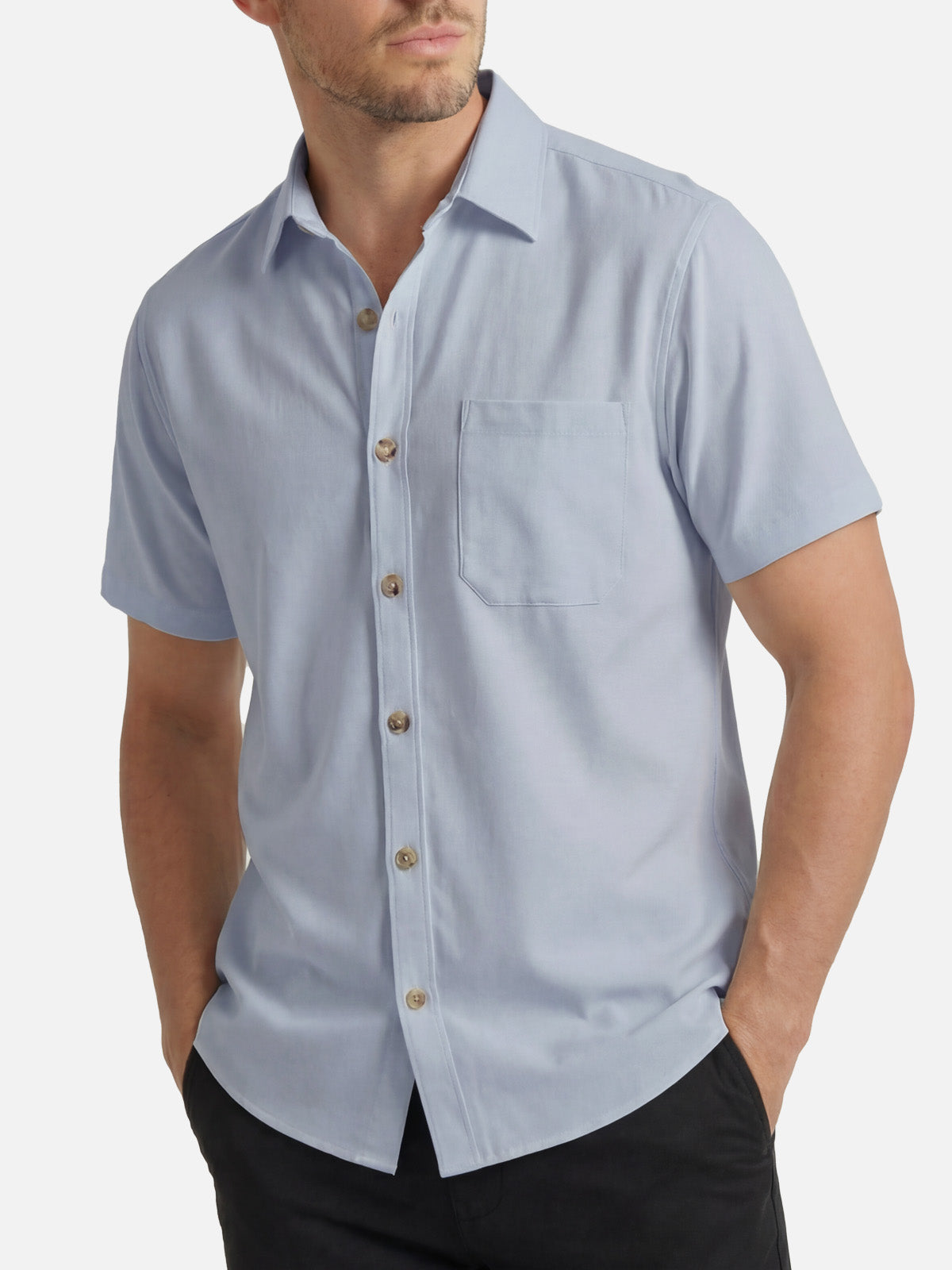 Men's Classic Chest Pocket Short Sleeve Shirt ElevenOasis