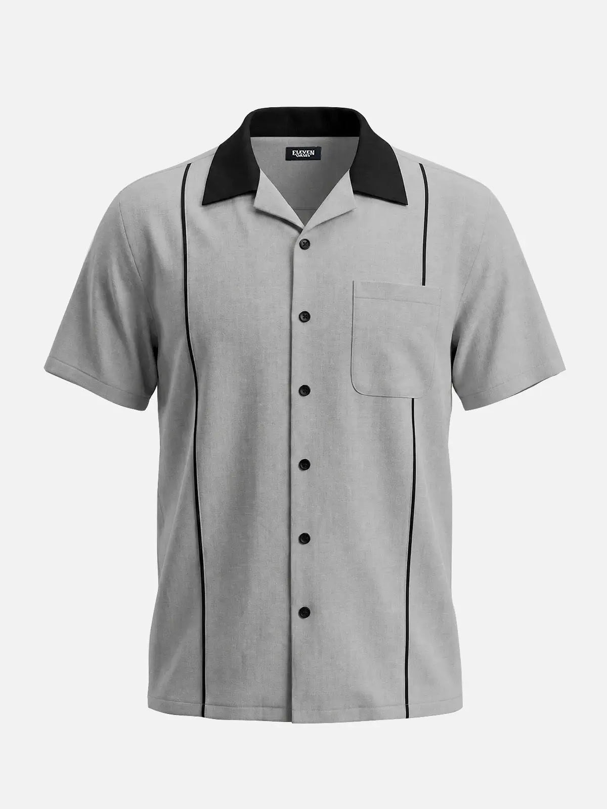 Men's Retro Piped Bowling Short Sleeve Shirt Eleven Oasis