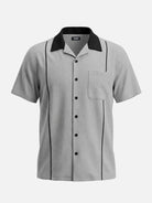 Men's Retro Piped Bowling Short Sleeve Shirt Eleven Oasis