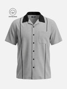 Men's Cotton Retro Piped Bowling Short Sleeve Shirt Eleven Oasis