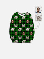 Custom Face Pajama Set - Green Plaid Eleven Oasis