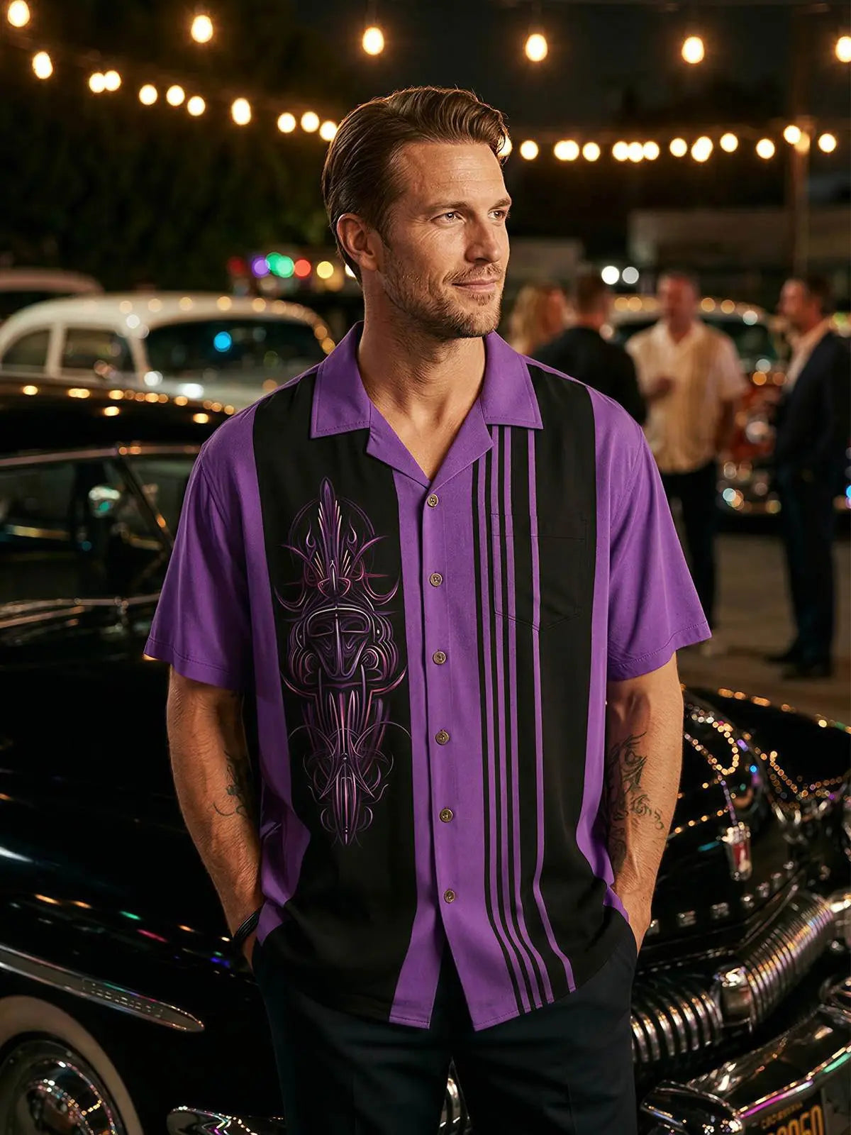 Men's Lowrider Pinstripe Short Sleeve Shirt Eleven Oasis