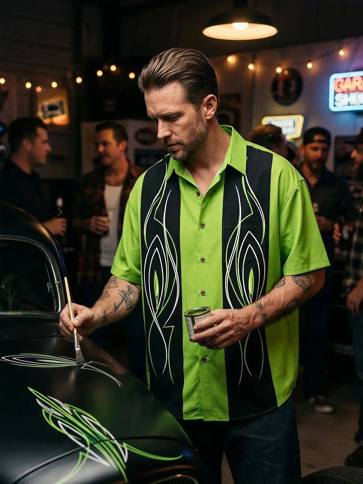 Men's Speed Shop Pinstripe Short Sleeve Shirt Eleven Oasis