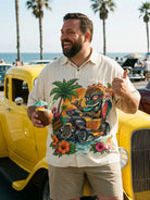 Men's Tropical Tiki Hot Rod Short Sleeve Shirt Eleven Oasis