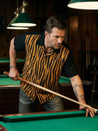 Men's Tiger Stripe Bowling Short Sleeve Shirt ElevenOasis