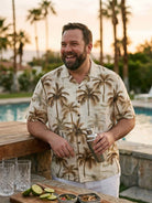 Men's Vintage Palm Grove Camp Collar Short Sleeve Shirt Eleven Oasis