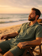 Men's Linen Pinstripe Matching Set Eleven Oasis