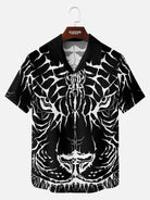 Men's Abstract Tiger & Web Graphic Short Sleeve Shirt Eleven Oasis