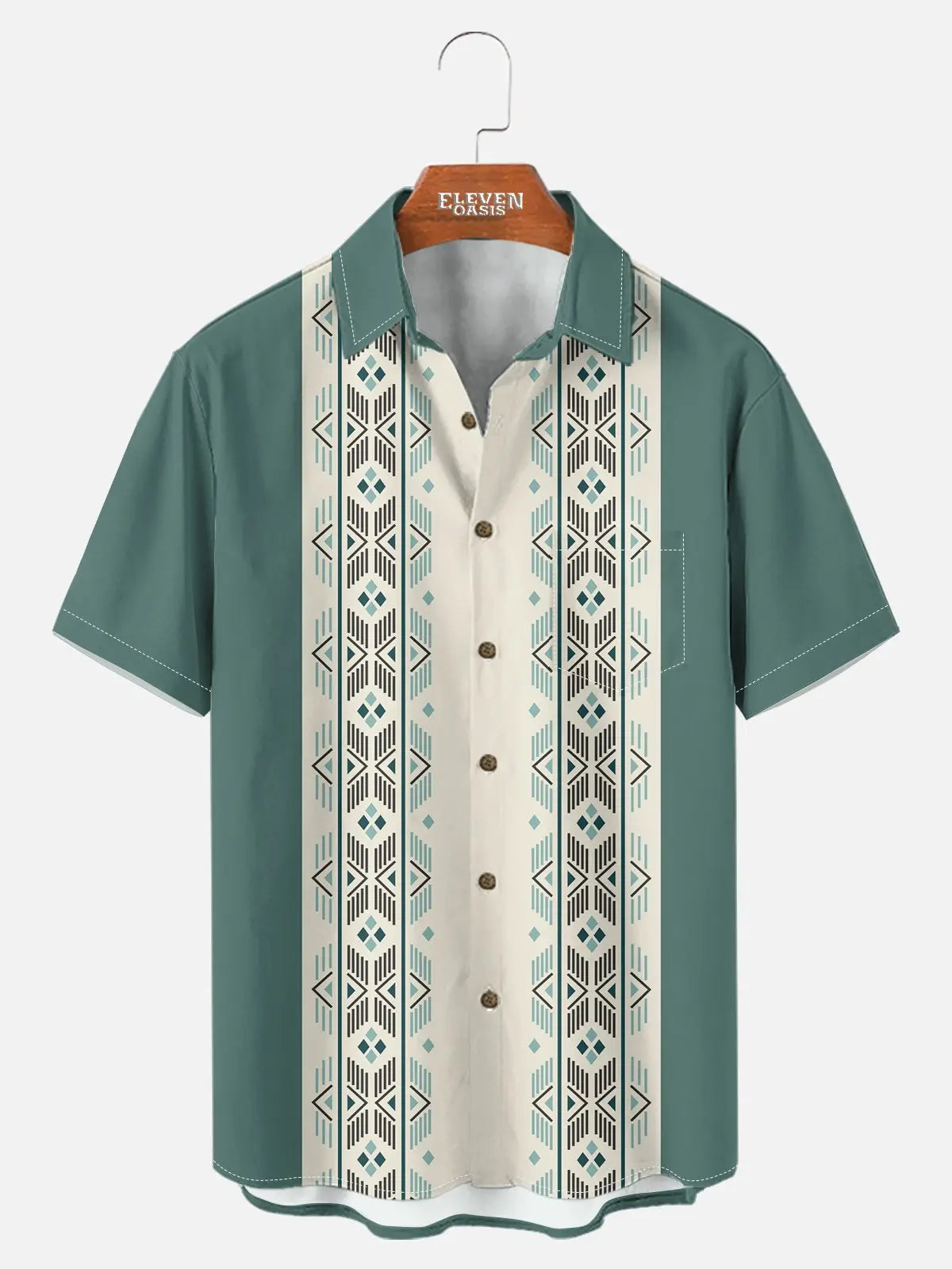 Men's Mid-Century Diamond Stripe Short Sleeve Shirt