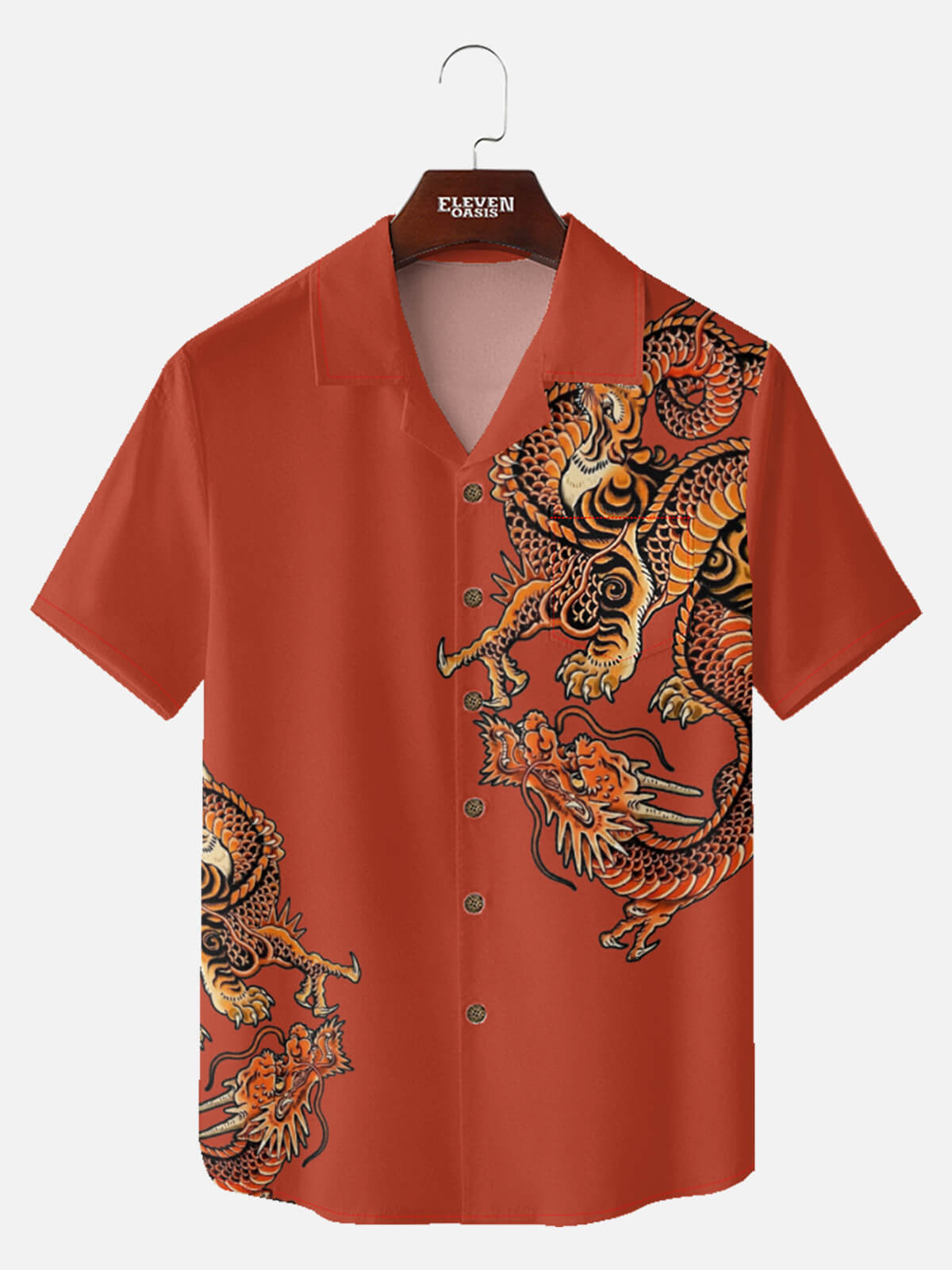Tall Men's Japanese Dragon Short Sleeve Shirt Eleven Oasis