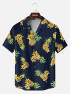 Men's Tropical Pineapple Floral Short Sleeve Shirt Eleven Oasis