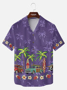 Tall Men's Woody Wagon Surf Camp Collar Short Sleeve Shirt Eleven Oasis