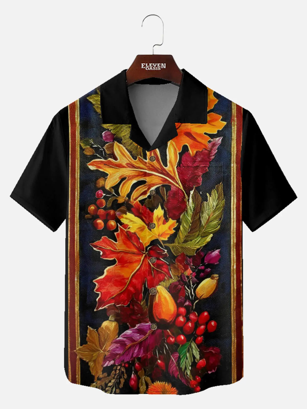 Tall Men's Fall Harvest Still Life Short Sleeve Shirt Eleven Oasis