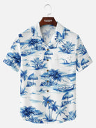 Men's Coastal Island Scene Short Sleeve Shirt Eleven Oasis