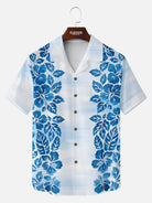 Men's Hibiscus Panels Camp Collar Short Sleeve Shirt ElevenOasis