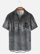Tall Men's Grunge Skull and Crossbones Short Sleeve Shirt Eleven Oasis