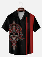 Men's Pinstripe Skull Lowrider Short Sleeve Shirt Eleven Oasis