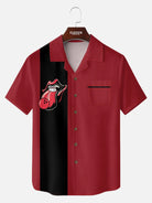 Men's Rolling Stones Tongue Bowling Short Sleeve Shirt ElevenOasis
