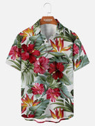 Men's Tropical Hibiscus Paradise Hawaiian Short Sleeve Shirt 