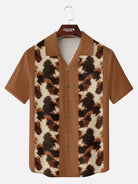 Men's Cowhide Panel Bowling Short Sleeve Shirt ElevenOasis