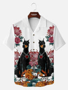 Tall Men's Guardian Dog Floral Short Sleeve Shirt Eleven Oasis