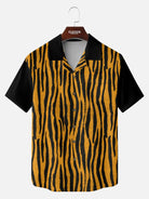 Tall Men's Tiger Stripe Bowling Short Sleeve Shirt Eleven Oasis