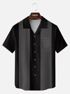 Men's Basic 50s Style Camp Collar Bowling Short Sleeve Shirt ElevenOasis