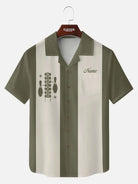 Tall Men's Custom Retro Bowling Sign Short Sleeve Shirt Eleven Oasis
