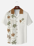 Tall Men's Vintage Palm Patchwork Short Sleeve Shirt Eleven Oasis
