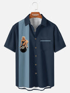 Men's Pin-Up Eight Ball Bowling Short Sleeve Shirt?