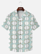 Tall Men's Mid-Century Modern Circle Pattern Short Sleeve Shirt - Tony Soprano Wardrobe?
