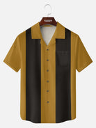 Men's Basic 50s Style Camp Collar Bowling Short Sleeve Shirt ElevenOasis