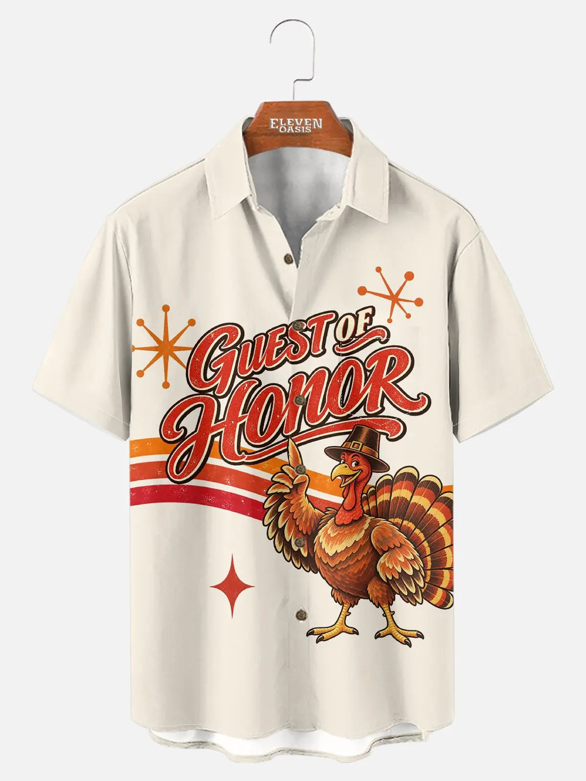 Tall Men's Guest of Honor Thanksgiving Turkey Short Sleeve Shirt