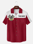 Men's Custom Vintage Racing Winged Logo Short Sleeve Shirt Eleven Oasis