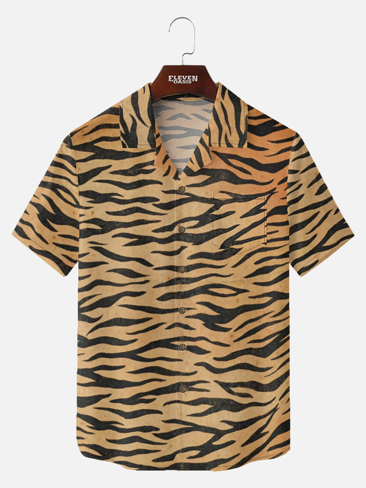 Men's Tiger Print Short Sleeve Shirt Eleven Oasis
