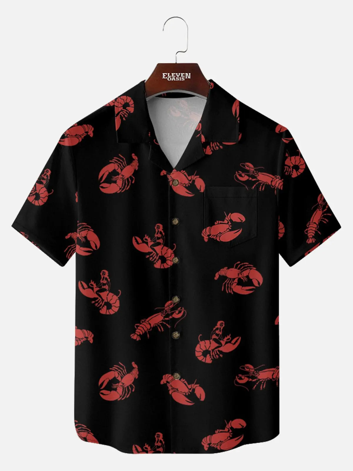 Men's Lobster Pin-Up Short Sleeve Shirt ElevenOasis