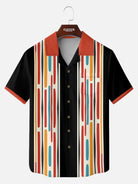 Tall Men's Contrast Collar Atomic Line Bowling Short Sleeve Shirt Eleven Oasis