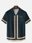 Men's Classic Contrast Trim Customizable Short Sleeve Shirt ElevenOasis