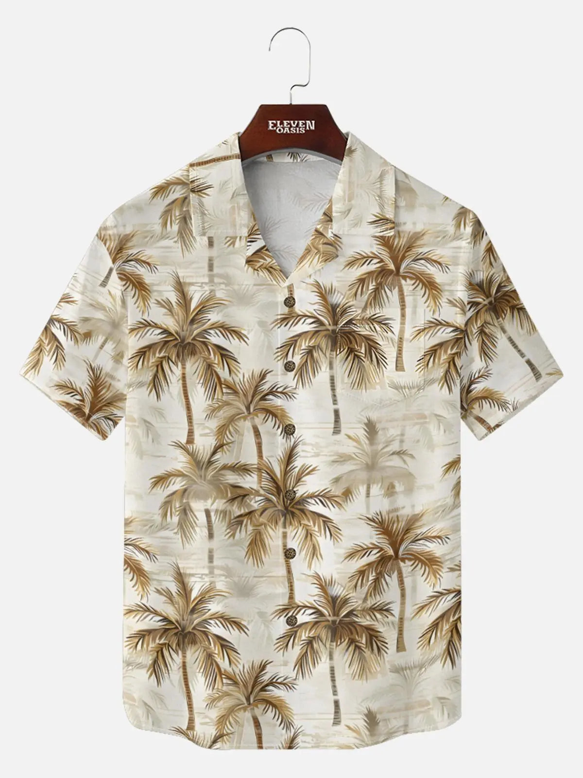 Men's Vintage Palm Grove Camp Collar Short Sleeve Shirt Eleven Oasis