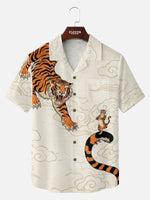 Tall Men's Tiger In The Clouds Short Sleeve Shirt Eleven Oasis
