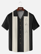 Men's Mid-Century Cocktail Panel Bowling Short Sleeve Shirt