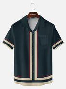 Men's Classic Contrast Trim Customizable Short Sleeve Shirt ElevenOasis