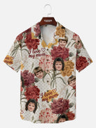 Tall Men's Custom Mom Photo Print Short Sleeve Shirt Eleven Oasis