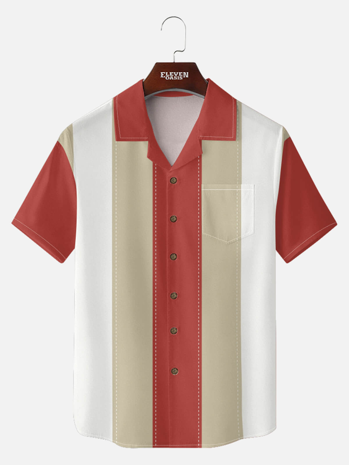 Tall Men's Classic Contrast Panel Short Sleeve Shirt Eleven Oasis