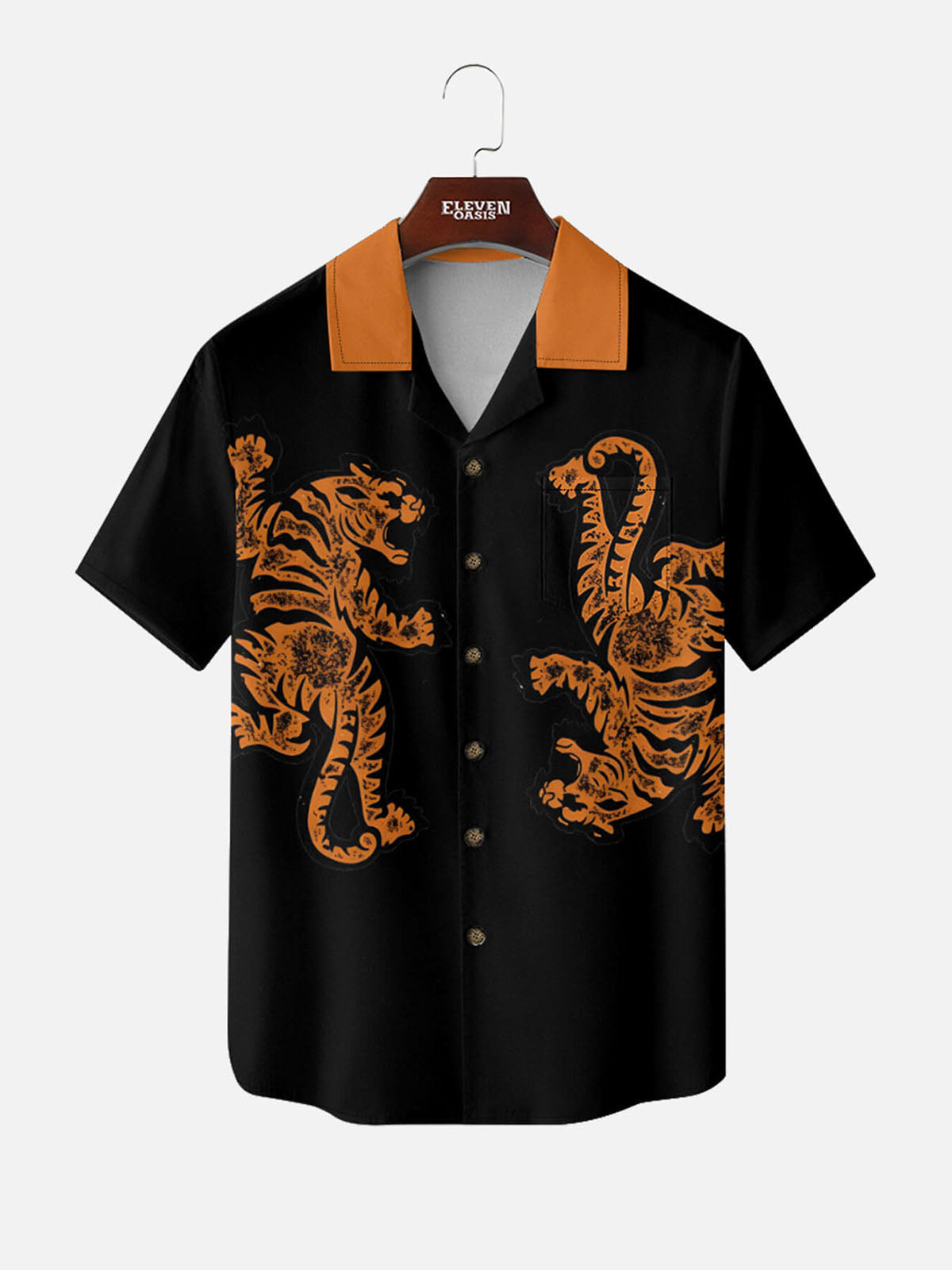 Men's Dual Tiger Graphic Short Sleeve Shirt Eleven Oasis