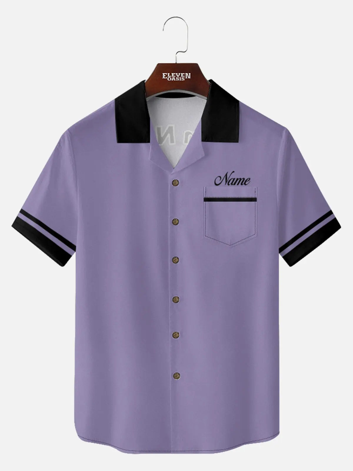 Tall Men's Custom Strike Force Bowling Short Sleeve Shirt Eleven Oasis