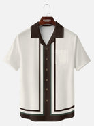 Men's Framed Panel Contrast Collar Short Sleeve Shirt Eleven Oasis