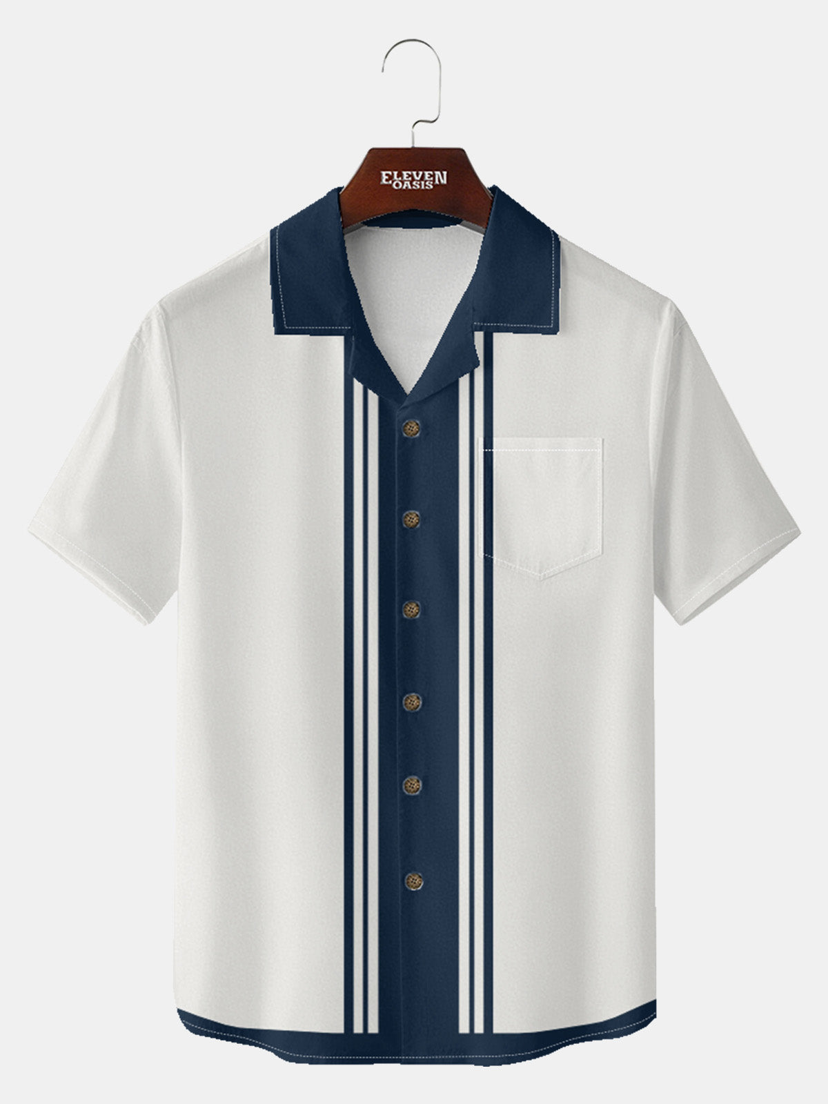 Men's Vintage Lane Striped Short Sleeve Shirt Eleven Oasis